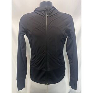 Lululemon In Flux Black Reversible Full Zip Hoodie Jacket - Size 8 - Activewear